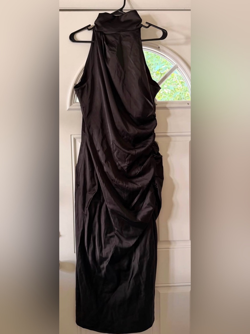 LIKE NEW Black Badgley Mischka Black One-Shoulder Ruched Evening Dress